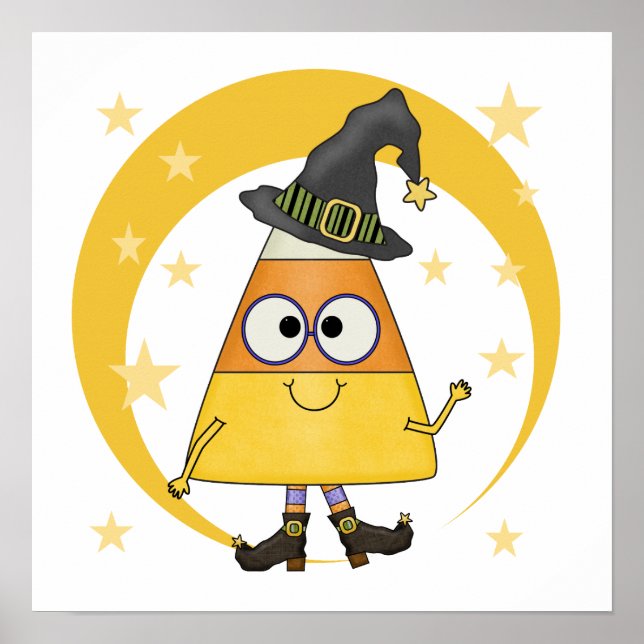 Candy Corn Witch Halloween Poster (Front)
