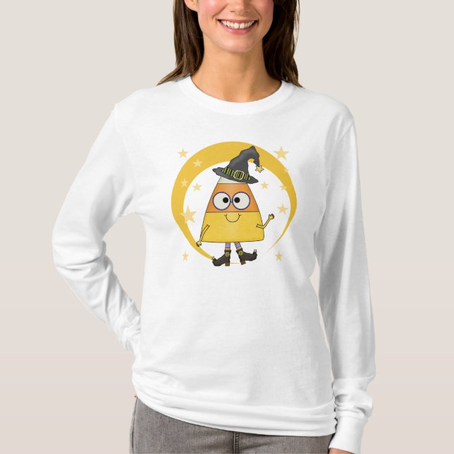 Candy Corn Witch Halloween T-Shirt (Front)