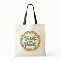 Candy Corn Wreath “Trick Or Treat” Halloween Tote