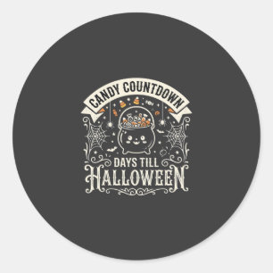 Candy Countdown Halloween Vector Design Classic Round Sticker