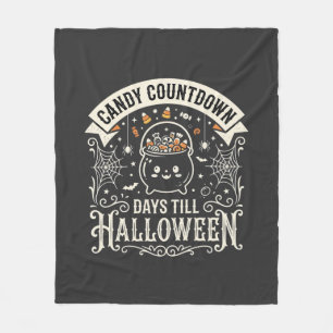 Candy Countdown Halloween Vector Design Fleece Blanket