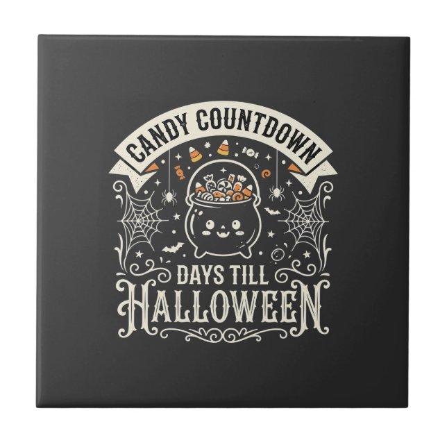 Candy Countdown Halloween Vector Design Tile (Front)