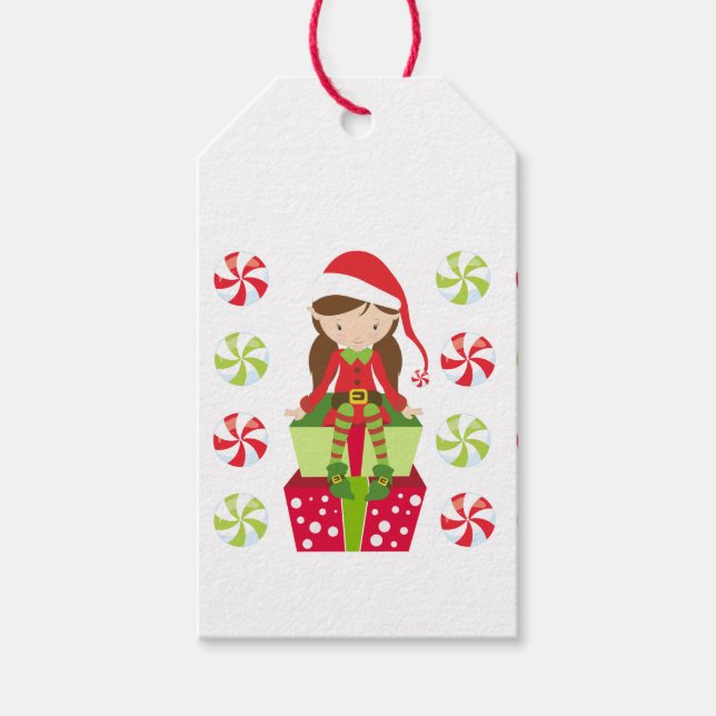 Candy Crush Elf Christmas Gift Tags (Front)