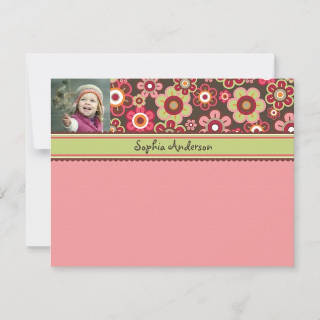 Candy Daisies Bloom Kids Thank You Card (Front)