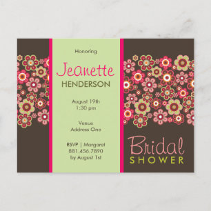Candy Daisies Pattern Bridal Shower Postcard