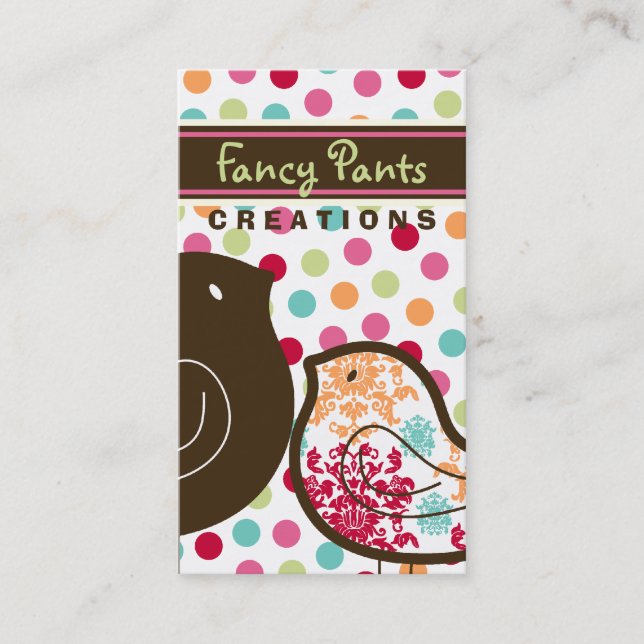 Candy Damask Chicks Colour Polka Dots Profile Card (Front)