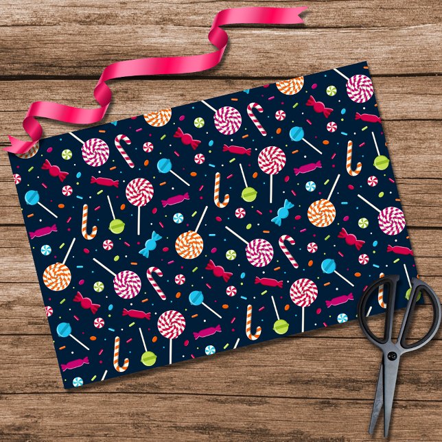 Candy Dandy Pattern Navy Blue Tissue Paper (Creator Uploaded)