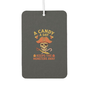 Candy Day Halloween Pirate Skull Cane Car Air Freshener