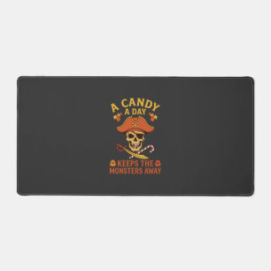 Candy Day Halloween Pirate Skull Cane Desk Mat