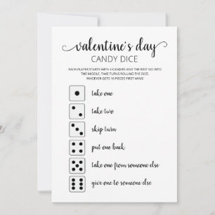 Candy Dice Editable game Valentine's day party Invitation
