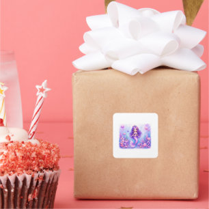 Candy Doll Mermaid 3rd Birthday Square Sticker