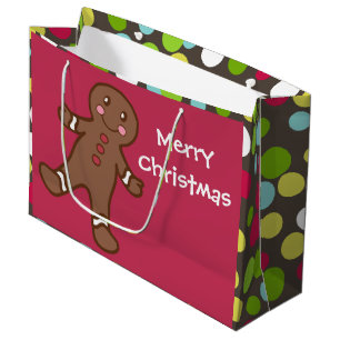 Candy Dots Gingerbread Christmas Gift Bag