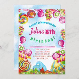 Candy Dreams Birthday Party Invitation