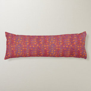 Candy Field, abstract floral pattern, pink orange Body Cushion