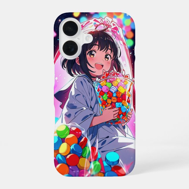 Candy Ghost Girl iPhone 16 Case (Back)