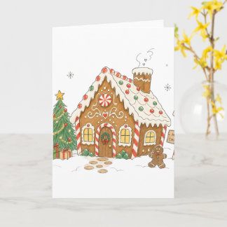 Candy Gingerbread House for Holiday Baking Lovers Card