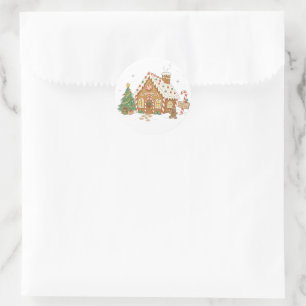 Candy Gingerbread House for Holiday Baking Lovers Classic Round Sticker