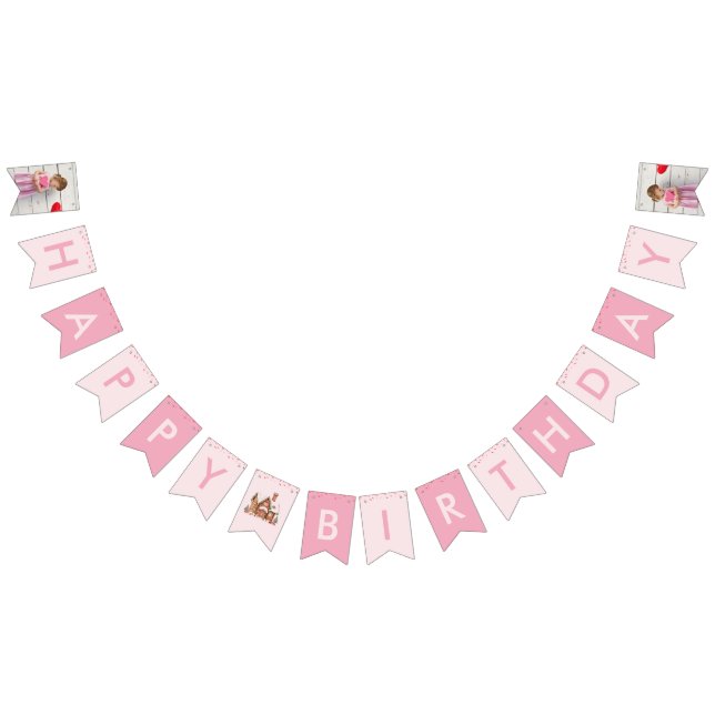Candy Gingerbread House Pink Birthday  Bunting (All)
