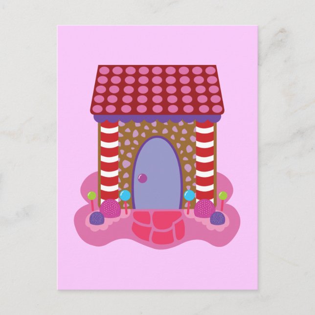 Candy Gingerbread House Postcard (Front)