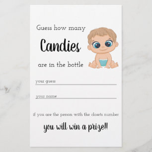 Candy Guessing Game Baby Boy Flyer