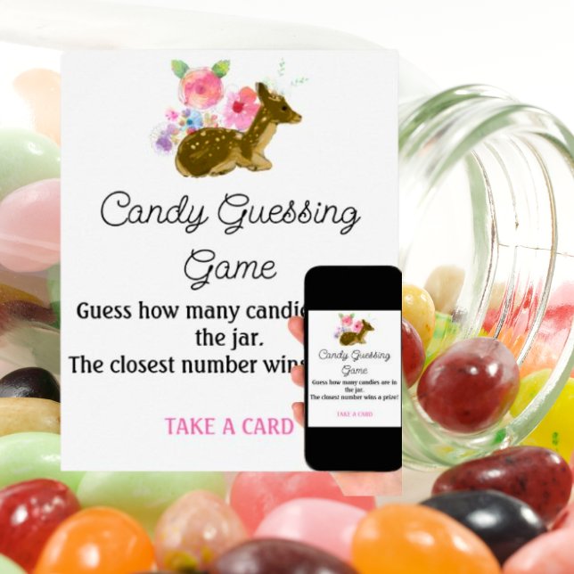 Candy Guessing Game Pink Girl's Baby Shower Poster (Creator Uploaded)