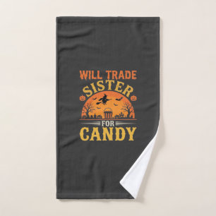 Candy Halloween Sister Trade Design_1 Hand Towel