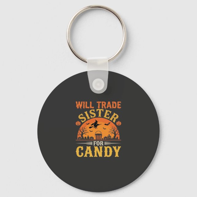 Candy Halloween Sister Trade Design_1 Key Ring (Front)