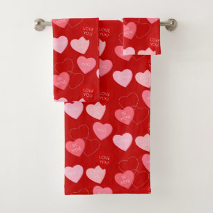 Candy Heart Cascade Bath Towel Set