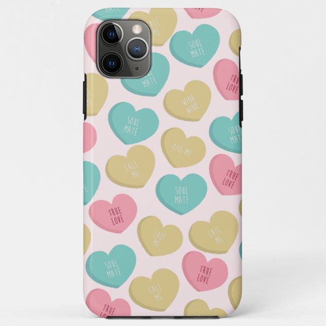 candy heart conversation iphone case (Back)