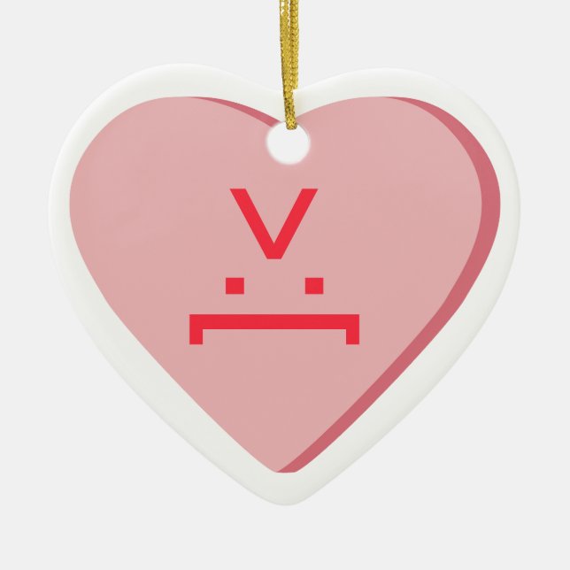 Candy Heart - Devil Face Ceramic Tree Decoration (Front)