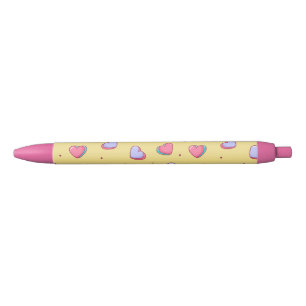 Candy Heart Pink and Yellow Pen