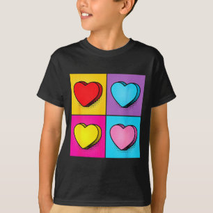 Candy Heart Pop Art Valentines Day Graphic T-Shirt