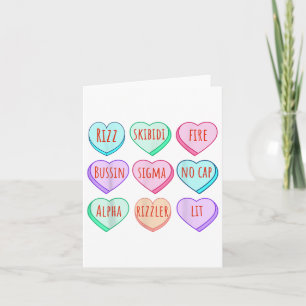 Candy Heart Slang Words Valentines Day For School, Card
