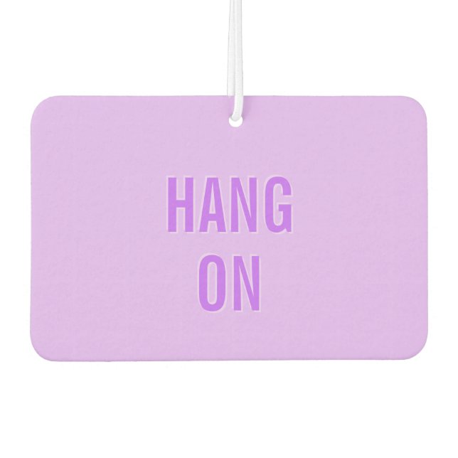 CANDY HEART Valentine 'Hang On' Purple Car Air Freshener (Front)