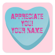 Candy Heart with Custom Text-Blue Heart on Pink
