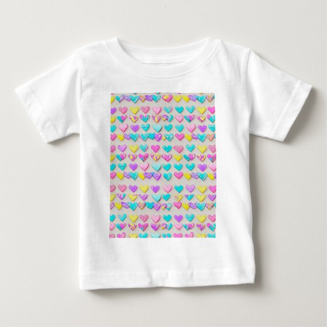 " CANDY HEARTS " BABY T-Shirt (Front)