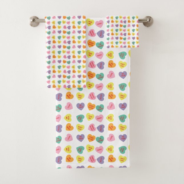 Candy Hearts Bath Towel Set (Insitu)