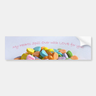 Candy Hearts Bumper Sticker