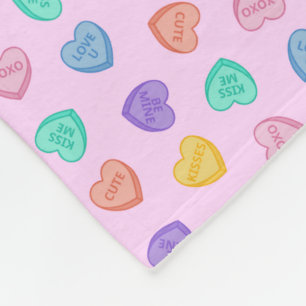 Candy Hearts Fleece Blanket