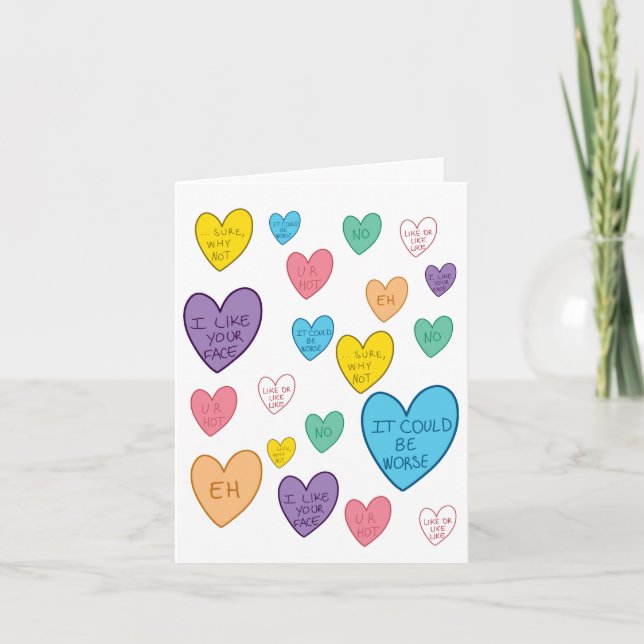 Candy Hearts Holiday Card (Front)