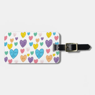 Candy Hearts Luggage Tag