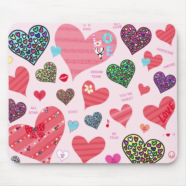 Candy Hearts Mousepad (Front)