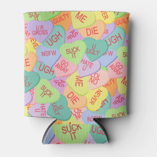 Candy Hearts Pattern - SFW Can Cooler