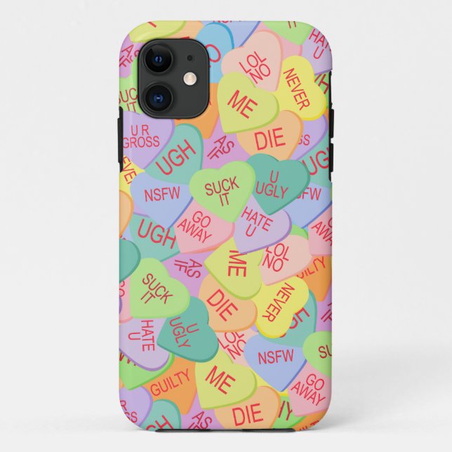 Candy Hearts Pattern - SFW Case-Mate iPhone Case (Back)