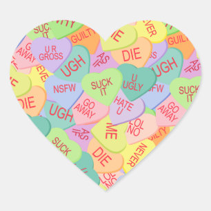 Candy Hearts Pattern - SFW Heart Sticker