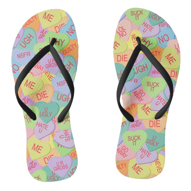 Candy Hearts Pattern - SFW Jandals (Footbed)
