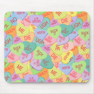 Candy Hearts Pattern - SFW Mouse Pad