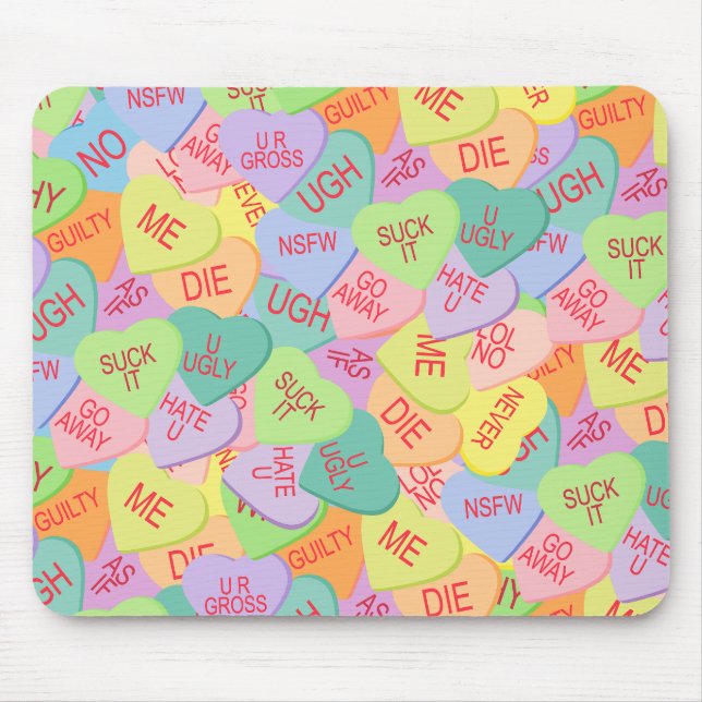 Candy Hearts Pattern - SFW Mouse Pad (Front)