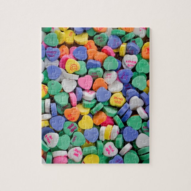 Candy Hearts Pile Jigsaw Puzzle (Vertical)