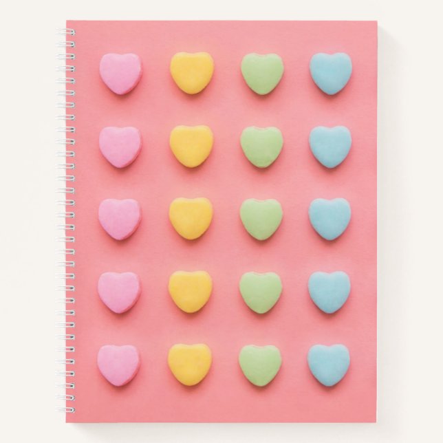 Candy Hearts Portrait Notebook (Front)